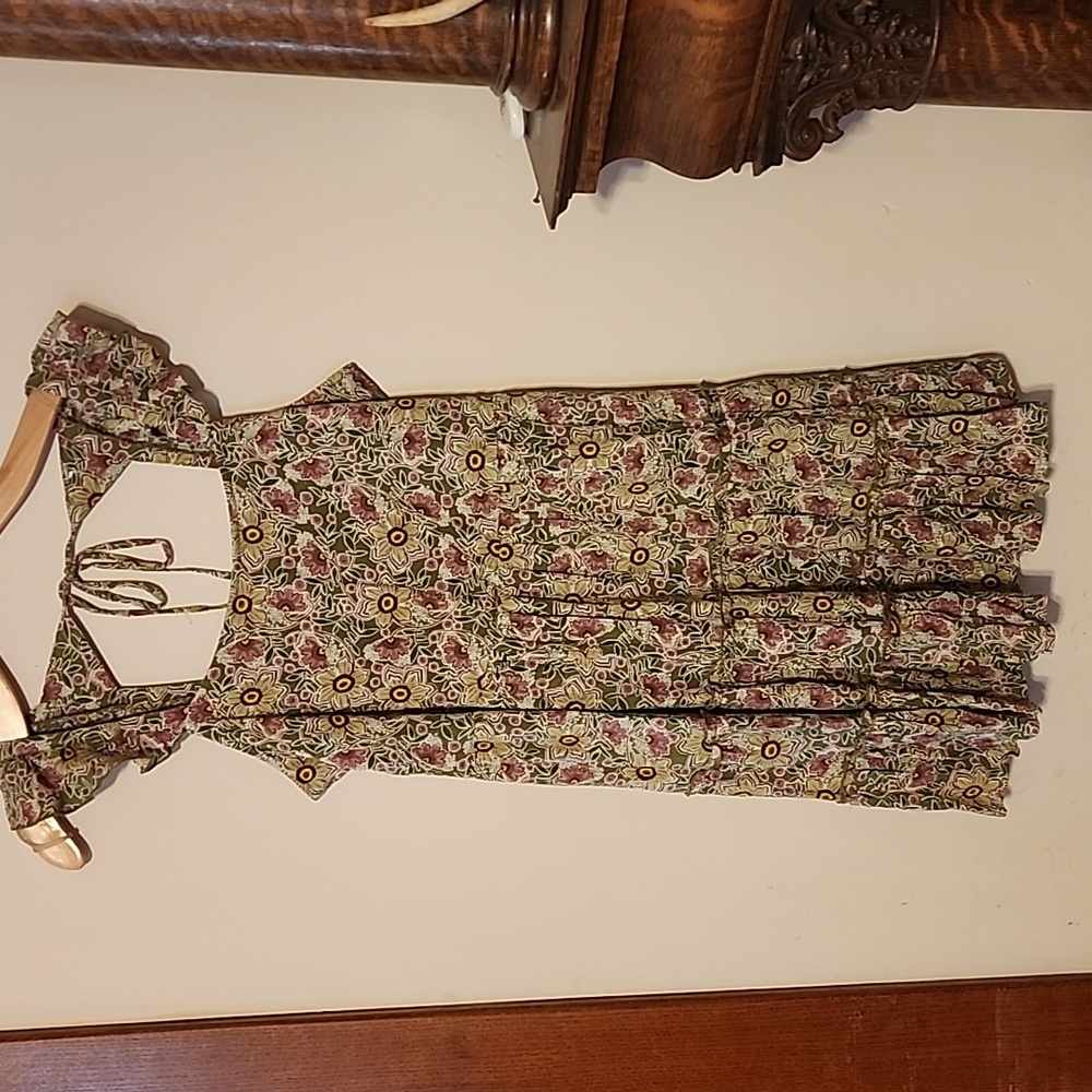 Maurices Floral Ruffle Dress - Green and Pink
